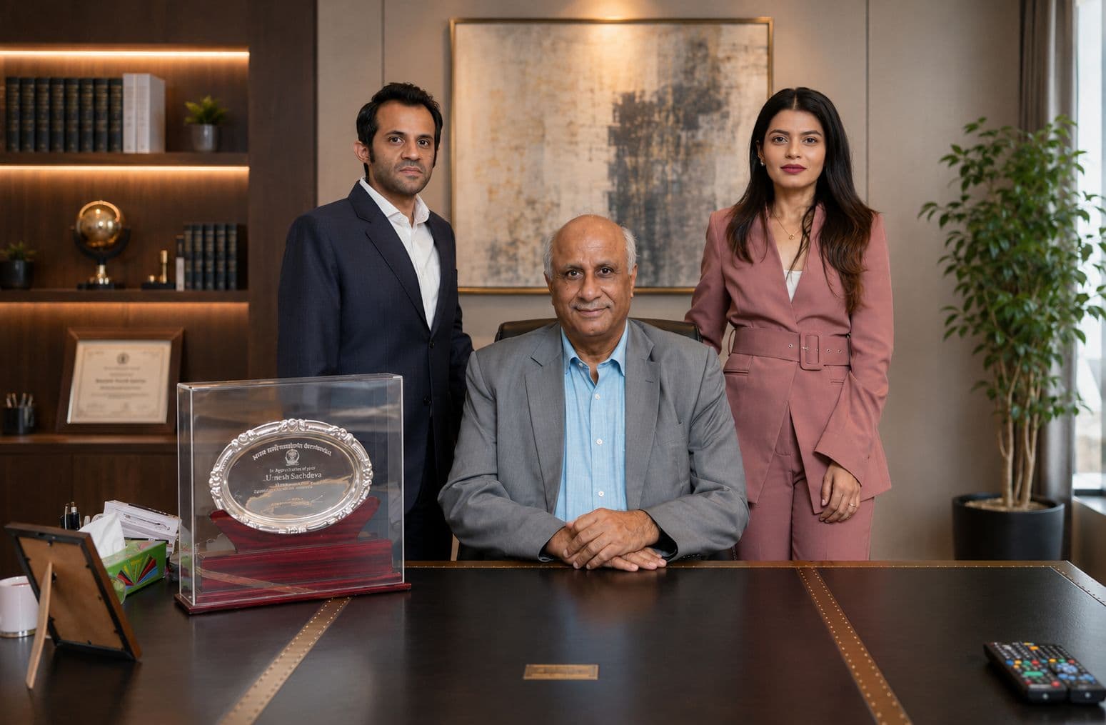 The leadership of SURA Group — Ritesh, Umesh and Disha Sachdeva
