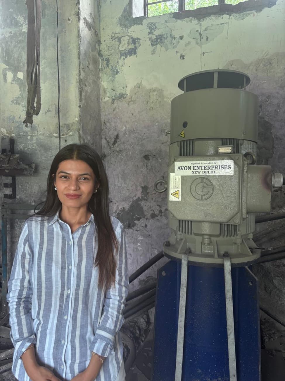 Avon Enterprises — Disha Kapoor inspecting an industrial switchgear and control panel